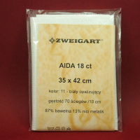 Aida 18ct Zweigart nr11 biała opalizująca (35x42cm)