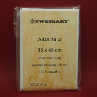 Aida 16ct Zweigart biała nr100 (35x42)