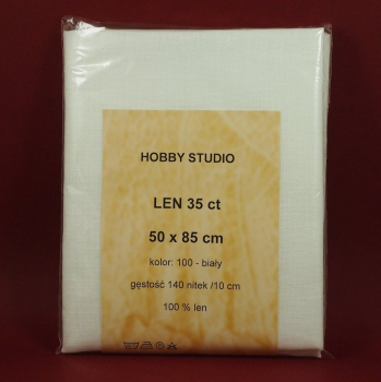 Len obrazkowy 35ct biały nr 100 (50x70cm)
