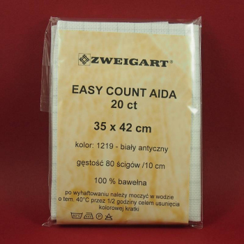 Easy Count Aida 20ct  nr1219 biały antyczny 35x42cm