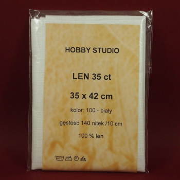 Len 35ct biały nr 100 (35x42cm)