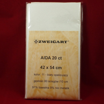 Aida 20ct Zweigart nr11 biała opalizująca (42x54cm)  