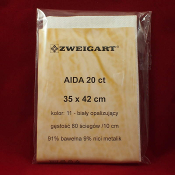 Aida 20ct Zweigart nr11 biała opalizująca (35x42cm) 