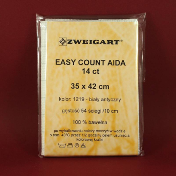 Easy Count Aida 14ct  nr1219 biały antyczny 35x42cm 