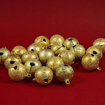 Dzwonki ozdobne - janczary duże 20mm złote brokatowe